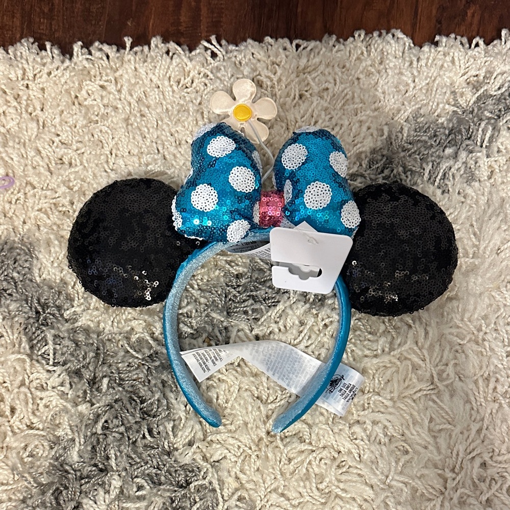 Disney Black and Blue Polka Dot Minnie Mouse Ears